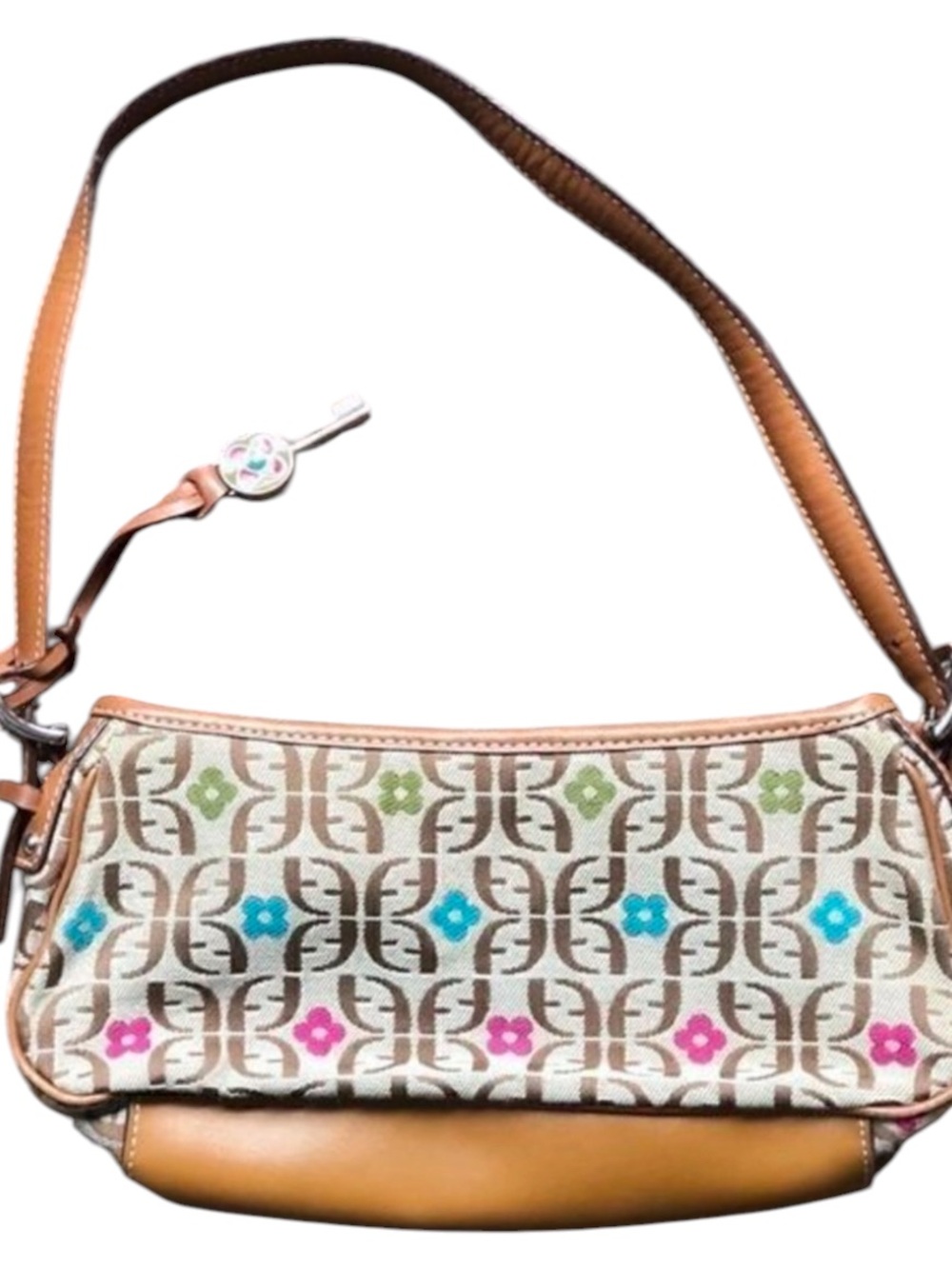 Fossil Canvas Colorful Flower Handbag – Adjustable Strap
